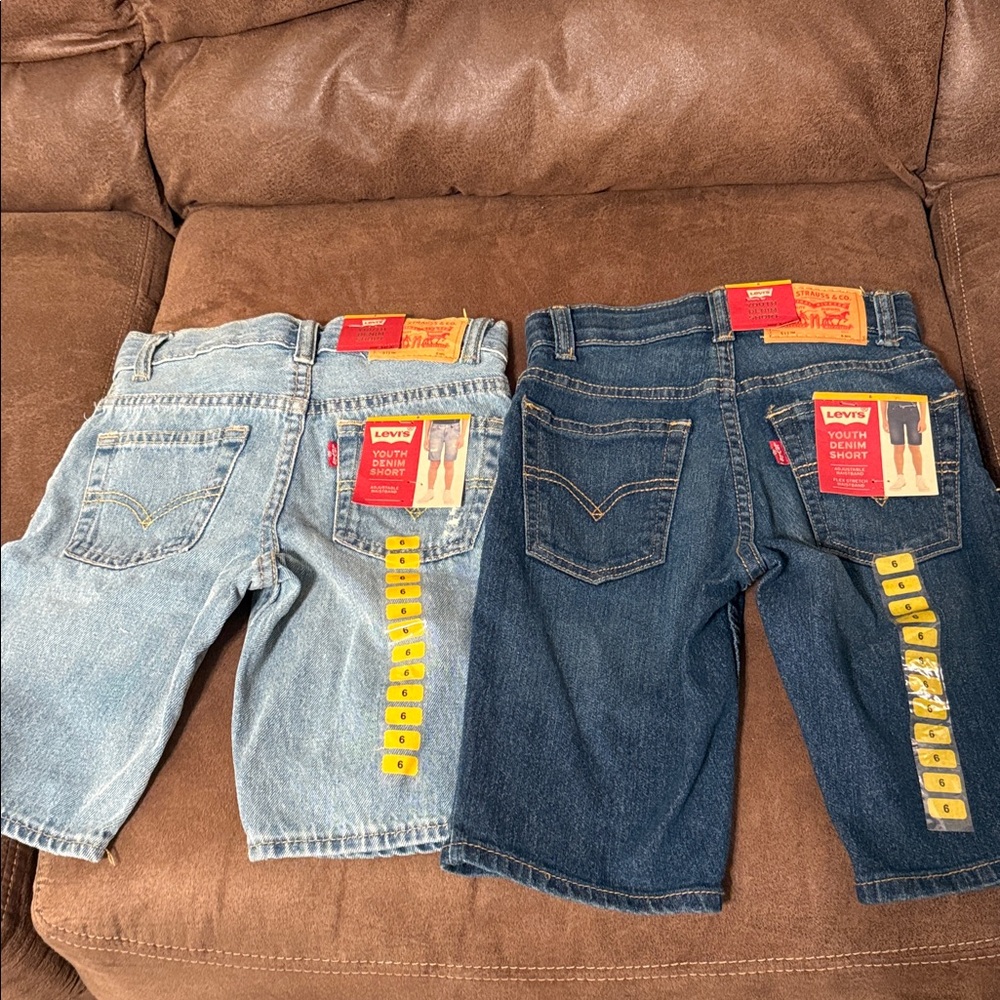 Levi's 511 Kids Denim Shorts - Light Blue and Dark Wash size 6 BUNDLE